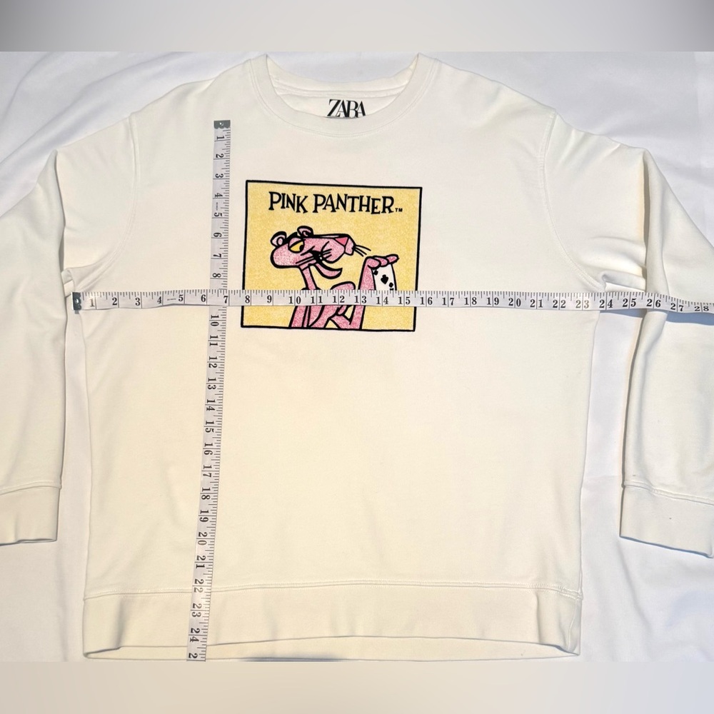 Zara + Pink Panther Cream Pink Panther Crewneck Sweater - Picture 5 of 5